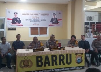 Pres Rilis, Kapolres AKBP Dodik Susianto, S.I.K. Menyampaikan Situasi Kamtibmas Kabupaten Barru Sepanjang Tahun 2024