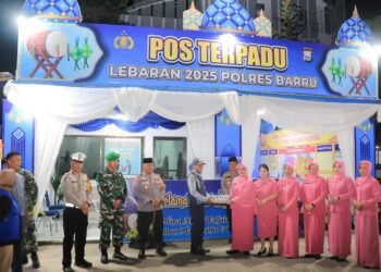 Kapolres Barru dan Bhayangkari Cabang Barru Kunjungi Pos Ops Ketupat 2025