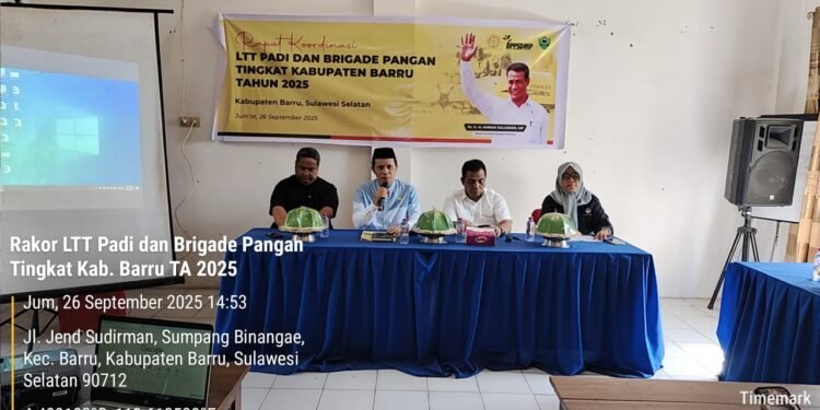 Kadis Pertanian Barru Menghadiri Rakor Brigade Pangan Bersama Kapus Kementan RI dan Direktur Polbantan