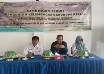 Kepala Balai Penerapan Modernisasi Pertanian Sulsel, Ir. Yisuf, M.Si., Berikan Bimtek Penguatan Kelembagaan Ekonomi Petani di Barru