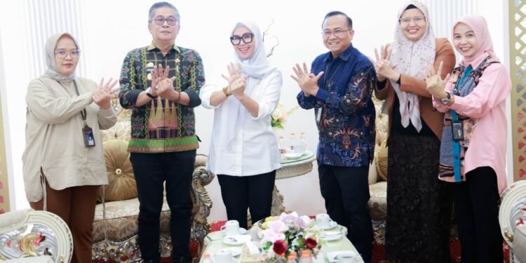 Bupati Barru, Didampingi Wakil Bupati Barru Menerima Audiensi General Manager Telkom Witel Sulbagsel, Eri Susanto, Bersama Jajaran