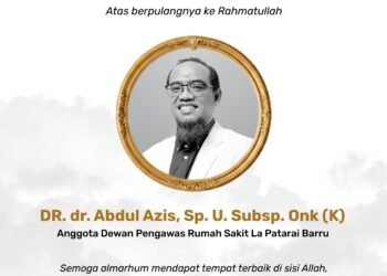 Pemerintah Kabupaten Barru, Menyampaikan Duka Cita Yang Mendalam Atas Berpulangnya DR. dr. Abdul Azis, Sp.U. Subsp. Onk (K)