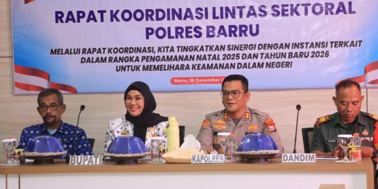 Polres Barru, Laksanakan Rapat Koordinasi Lintas Sektoral Dalam Rangka Kesiapan Pengamanan Natal 2025 dan Tahun Baru 2026