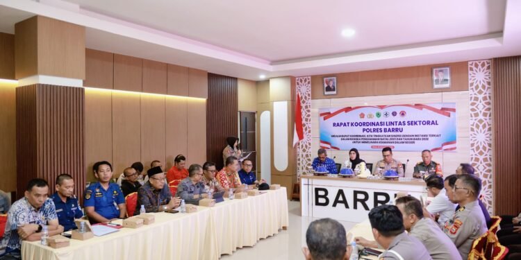 Bupati Barru, Andi Ina Kartika Sari, SH., M.Si., Hadiri Rapat Koordinasi Lintas Sektoral yang digelar Polres Barru