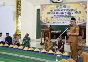 Wabup Abustan Andi Bintang Lantik Pengurus Masjid Agung Nurul Iman Barru 2026–2029