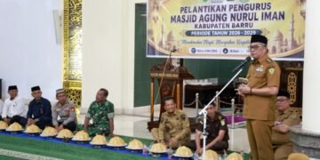 Wabup Abustan Andi Bintang Lantik Pengurus Masjid Agung Nurul Iman Barru 2026–2029