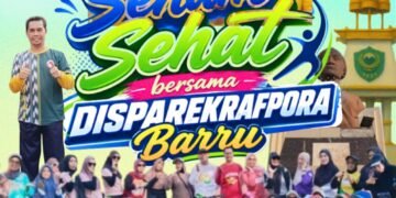 Disparekrafpora Barru Ajak Masyarakat Ramaikan Car Free Day dan Senam Sehat di Alun-alun Colliq Pujie