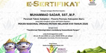 Muhammad Sadar Ikuti Pekan Nasional Petani Nelayan XVII Tahun 2026 di Gorontalo