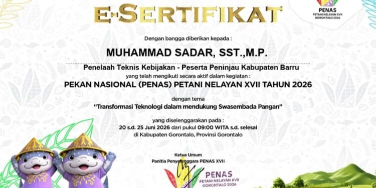 Muhammad Sadar Ikuti Pekan Nasional Petani Nelayan XVII Tahun 2026 di Gorontalo