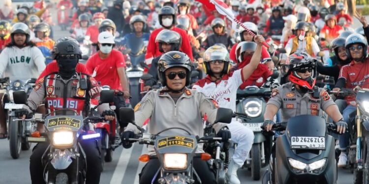 Semarak HUT ke-81 RI di Barru, Ratusan Kendaraan Ikuti Konvoi Merah Putih