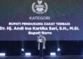 Bupati Barru Andi Ina Kartika Sari Raih GRAND AWARDS 2026 sebagai Bupati Pendukung Zakat Terbaik