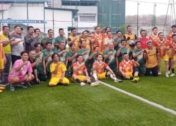Pererat Silaturahmi, PWI Barru dan Kapolres Barru Jajal Lapangan Mini Soccer di Titik Kumpul Parepare
